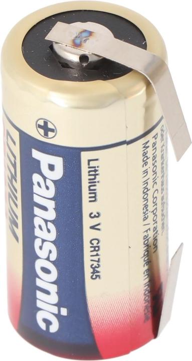 Panasonic Battery Photo Power CR123A Lithium battery 3 Volt with solder tabs U-shape (RCR123A, 1400 mAh)