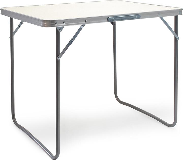 Wiltec Campingtisch klappbar 80x60cm Aluminium weisse Tischplatte Klapptisch