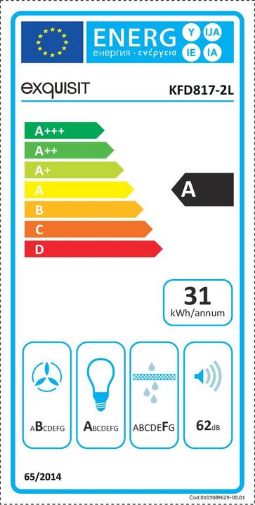 Energy Label Exquisit KFD817-2 L Large units (Wall hood)