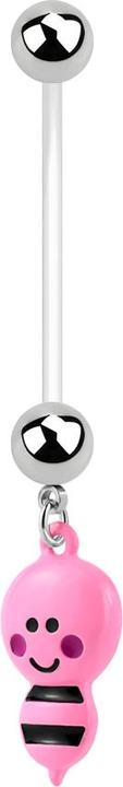 Produktbild Star Piercing Banane Schwangerschaft mit Bine pink (Bioflex, ohne Messing, Chirurgenstahl 316L)