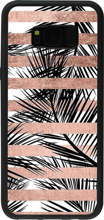 Actual product image PhoneLook Coque Silicone rigide noir Palm trees gold stripes (Samsung Galaxy S8+)
