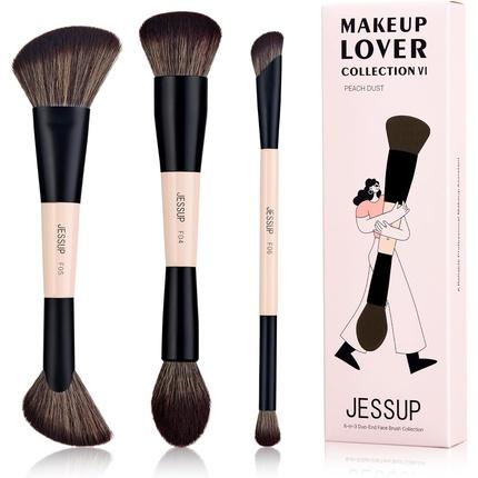 Jessup 6-in-3 Duo-End Face Brush Collection zestaw 3 pędzli do makijażu T508 (Fond de teint)
