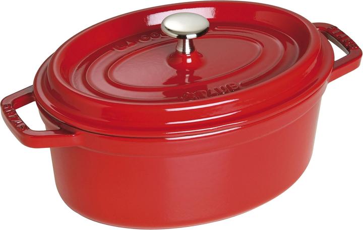 Actual product image Staub Roaster oval cherry red (23 cm, Casserole + Stewpot, Cast iron, Enamel)