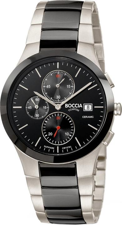 Actual product image Boccia 3748-01 Men's Watch Chronograph Ceramic Titanium 39mm 5ATM (Chronograph, 39 mm)
