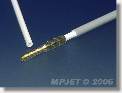 Actual product image MP Jet octagone bowden cable complete m3 4/3mm outer tube + 3/1mm inner tube 1,5 meter with clevis 1stk.
