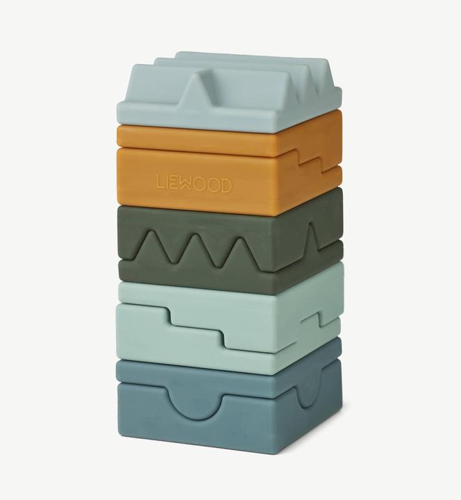 Actual product image Liewood Morgan stacking tower % silicone Blue Multi Mix
