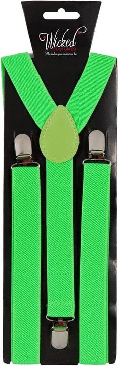 Actual product image Wicked Costumes Adjustable braces with clips in neon green