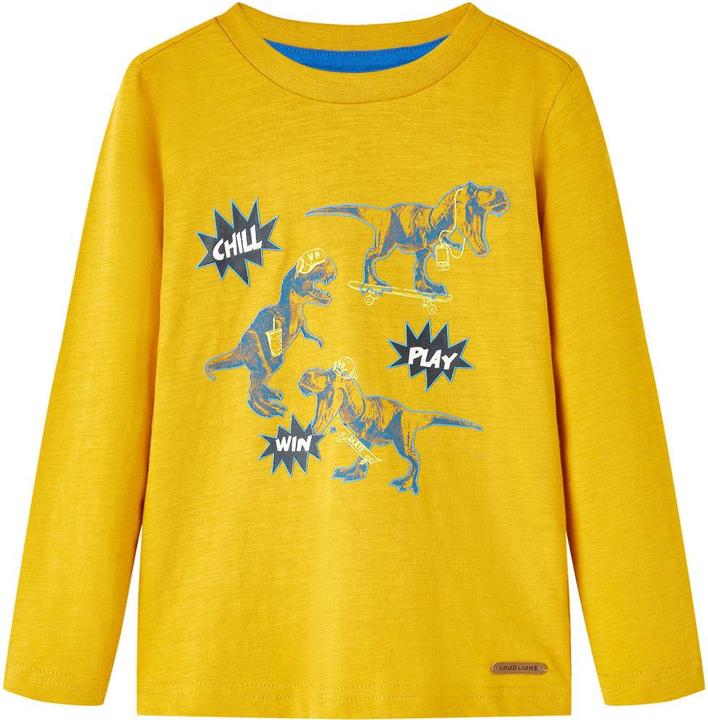 Actual product image VidaXL Children's long-sleeved shirt ochre 104,Material: 100 (104)