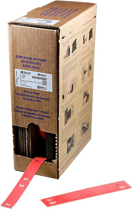 Actual product image Brady BM7-10x60-7643-RD, Heatex labels, red, matt, 10.00 x 60.00 mm, non-adhesive, large roll (2