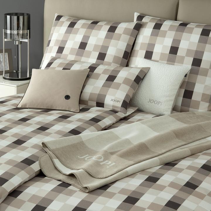 Produktbild Joop! Living JOOP Mako-Satin Bettwäsche Mesh stone (Bettwäsche Set, 155x220 cm + 80x80 cm)