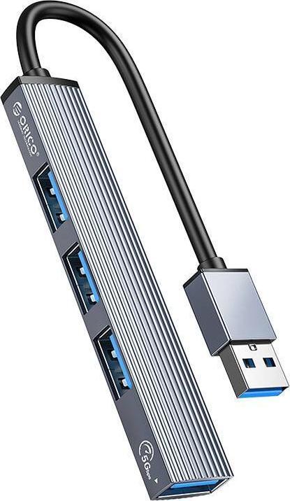 Produktbild Orico AH-A13 USB to 4x USB 3.0 Hub Adapter (gray) (USB-A, 4 Ports)
