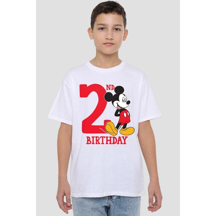 Actual product image Disney Childrens/Kids Mickey Mouse 2nd Birthday T-Shirt (140)
