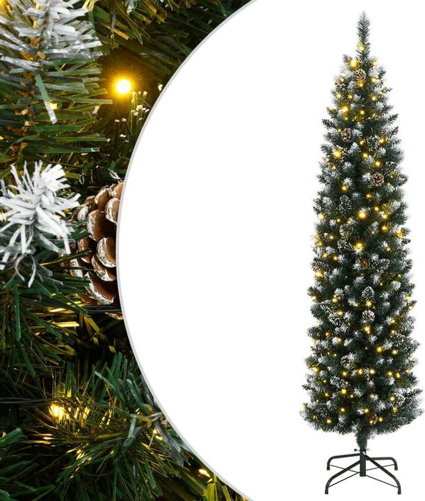 Actual product image VidaXL Künstlicher Weihnachtsbaum Tannenbaum Christbaum Schlank 300 LEDs 210cm (210 cm)