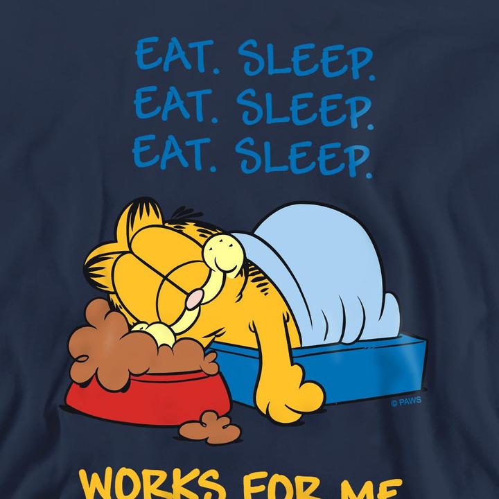 Actual product image Garfield Unisex Adult Works For Me Sweatshirt (L)