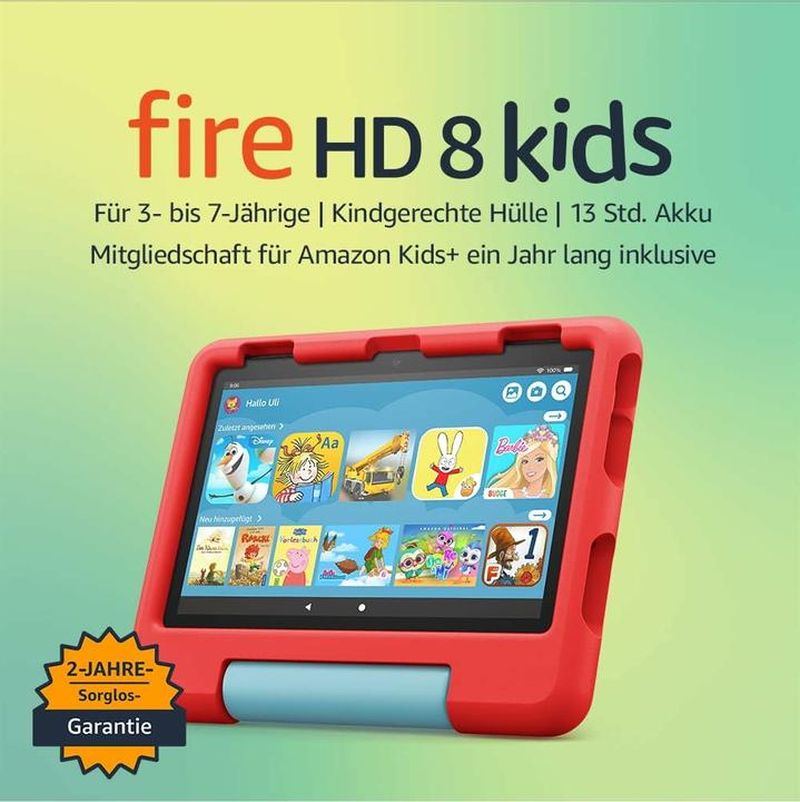 Produktbild Amazon Fire HD 8 Kids (2022) inkl. Hülle (nur WLAN, 8", 32 GB, Red)