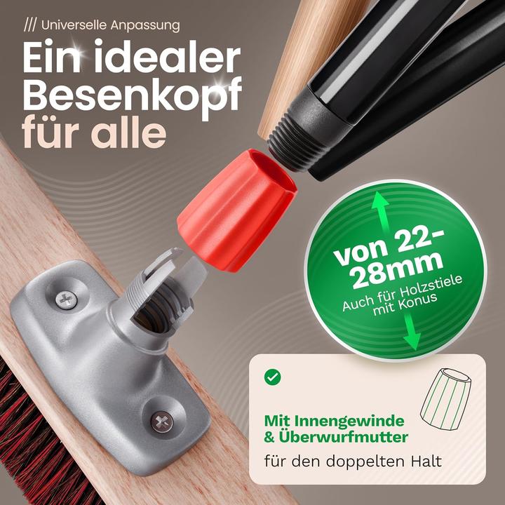 Immagine prodotto Novaliv Kehrgarnitur I Kehrbesen Arenga-Elaston 50 cm Hofbesen I Strassenbesen Industriebesen Gartenbesen (1 pz.)