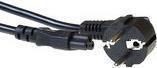 Produktbild Powercord mains connector CEE 7/7 male (angled) - C5 black 0.5 m (0.50 m)