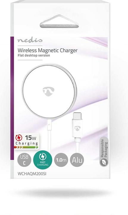 Image du produit Nedis Chargeur sans fil | 5 / 7.5 / 10 / 15 W | 1.0 / 1.1 / 1.67 / 2 A | câble inclus | USB Type-C (15 W)