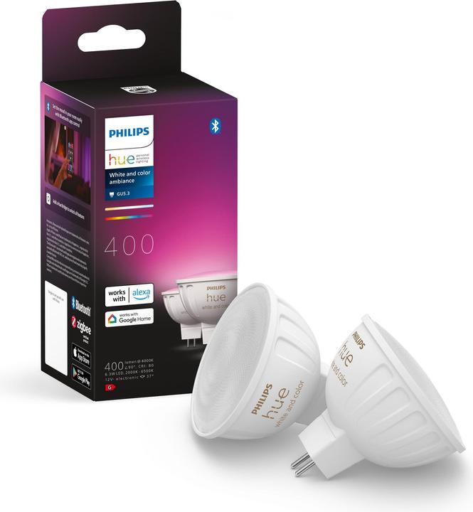 Image du produit Philips Hue White & Colour Ambiance (GU5.3, 6.30 W, 400 lm, 2 x, G)