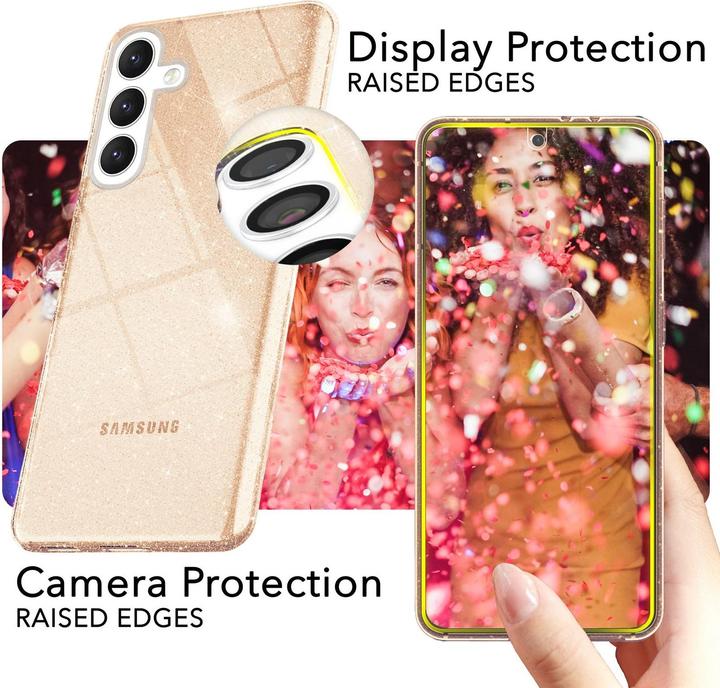 Actual product image Nalia Clear glitter silicone cover (Samsung Galaxy S24+)