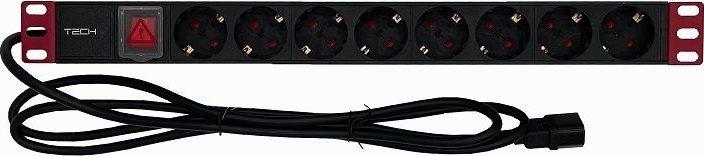 Productafbeelding Techly Rack voedingstrip 19inch 1U