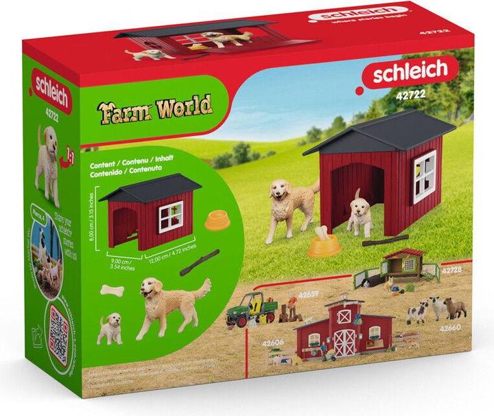 Produktbild Schleich Hundehütte mit Goldenretrievern