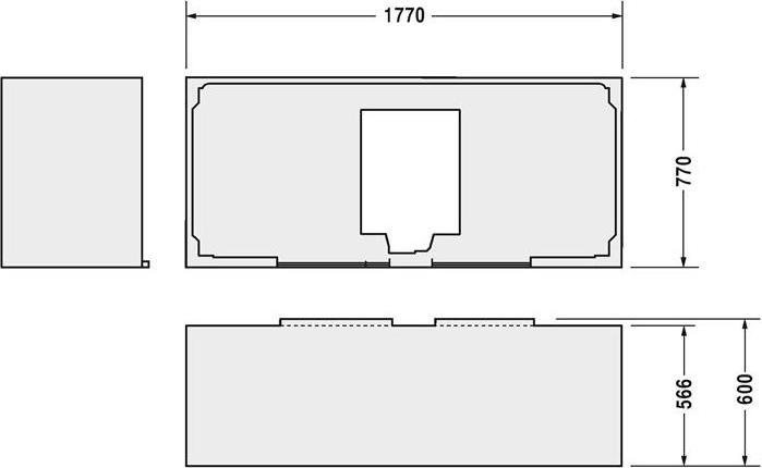 Produktbild Duravit Wannenträger P3 Comforts für 700377 (177 cm, 177 cm)