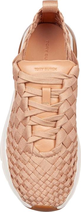 Actual product image Tory Burch blush woven fabric trainer sneakers (36)