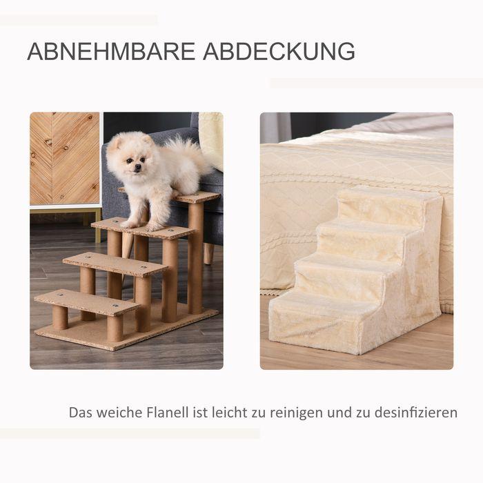 Image du produit Swisshandel24 Escalier pour animaux de compagnie Rampe pour chiens à 4 marches avec couvercle amovible Escalier (Chien, Chat)
