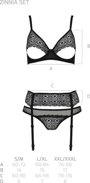 Actual product image ECO Collection Zinnia 3-piece set black (XXL, 3XL)