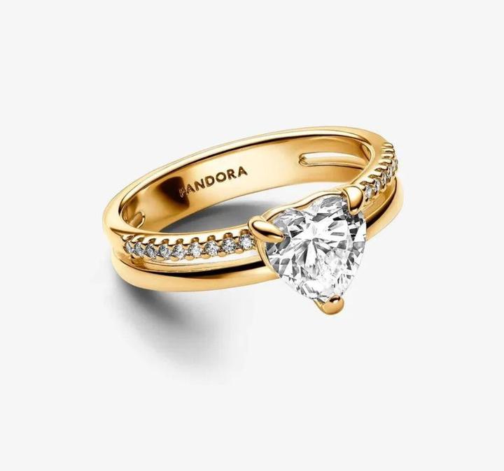 Produktbild Pandora Doppelband Herz Ring (56, Stahl)