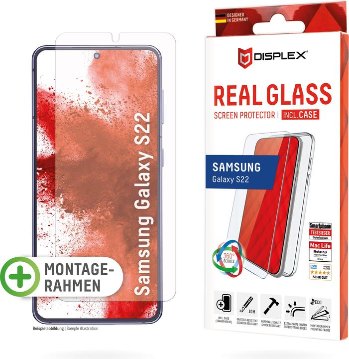 Productafbeelding Displex Real Glass, 2D Panzerglas + Handyhülle (1 Stuk, Samsung Galaxy S22 5G)