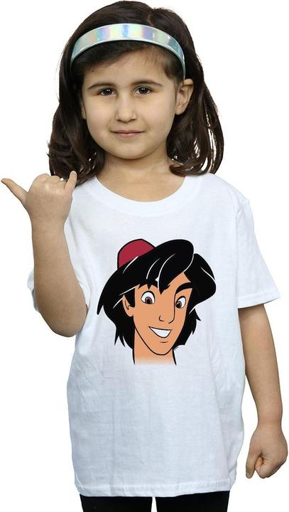 Actual product image Disney Girls Aladdin Headshot Cotton T-Shirt (140, 146)