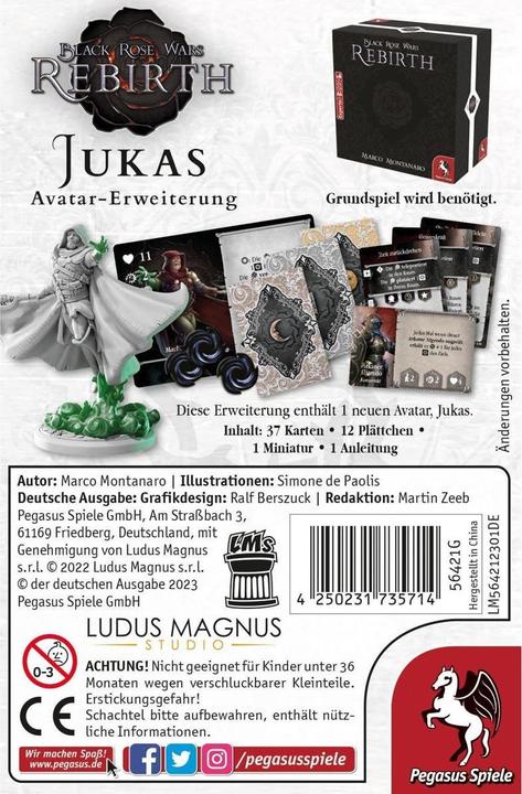 Produktbild Pegasus 56421G - Black Rose Wars - Rebirth: Jukas (Avatar-Erw.), Brettspiel, für 2-4 Sp., 10+ (Deutsch)