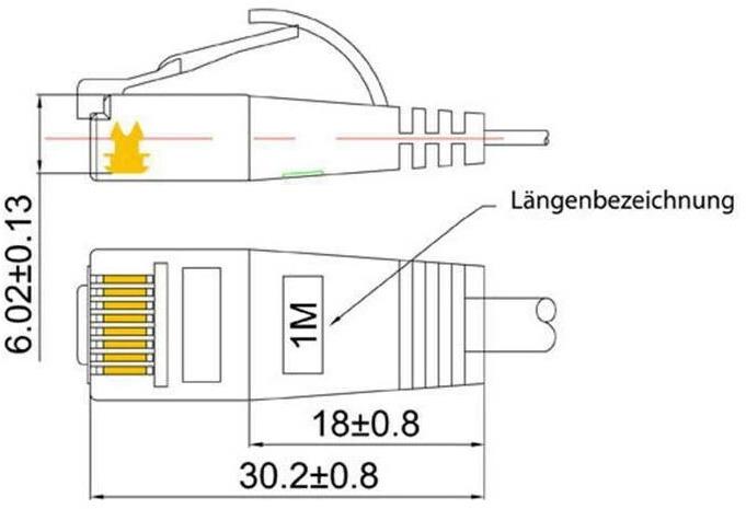 Actual product image Wirewin Network cable (U/UTP, CAT6, 0.75 m)