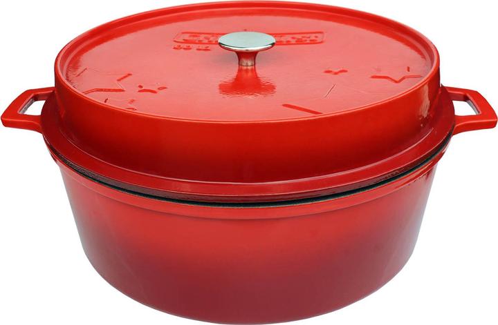 Actual product image Grillfürst Dutch Oven without feet - enamelled - DO12 - red