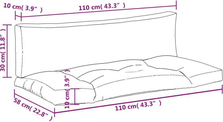 Immagine prodotto VidaXL Set da salotto da giardino da 10 pezzi con cuscini (110 x 58 x 10 cm)