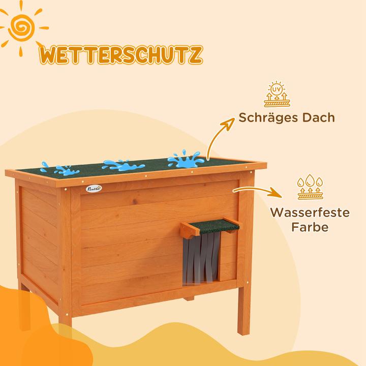 Image du produit PawHut Niche pour chat avec toit et chatière (Chatière manuelle)