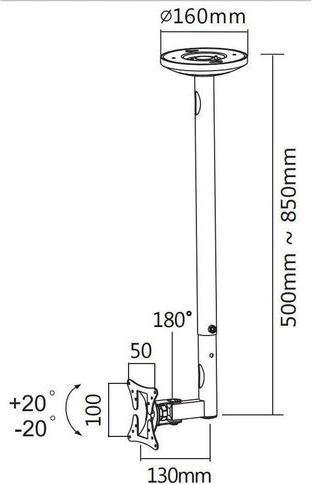 Actual product image Neomounts FPMA-C050Silver (Ceiling, 30")