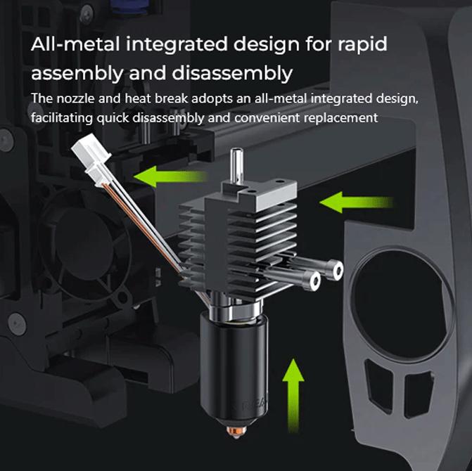 Actual product image Creality K2 Plus Keramic Hotend Kit (Blast pipe)
