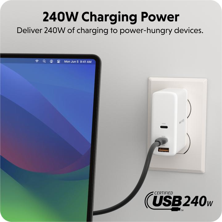 Actual product image Targus 2M Silicone 240W USB-C Charging Cable - (2 m, USB 2.0)