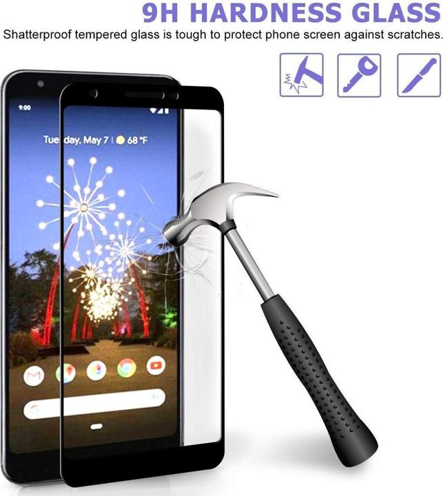 Produktbild Screenguard Google Pixel 3a Full Screen Panzerglas Schutzfolie 2.5D 9H (1 Stück, Google Pixel 3a)