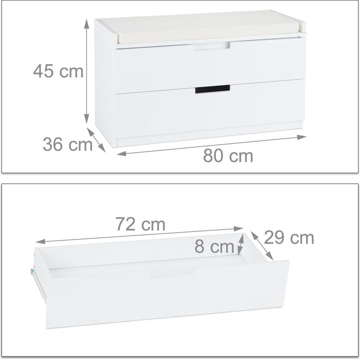 Image du produit Relaxdays Banc à chaussures, rangement (80 cm)