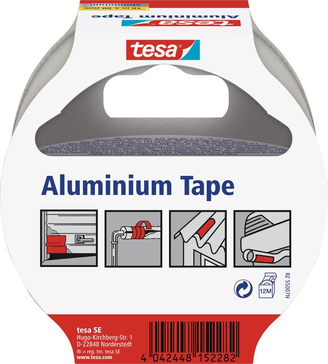 Produktbild tesa Aluminiumband, selbstklebend, für Reparaturen von metallischen Oberflächen (50 mm)