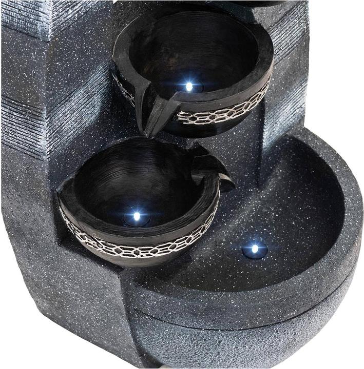 Actual product image Uniprodo Garden Fountain - 5 bowls on wall ensemble - LED lighting - 12 W