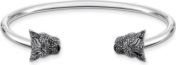 Thomas Sabo Armreif Black Cat (17.50 cm, Silber 925, Emaille)