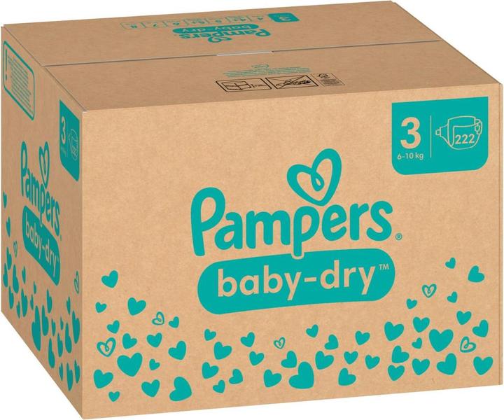 Productafbeelding Pampers Baby-Dry (Gr. 3, Maandelijks pakket, 222 Stuk)