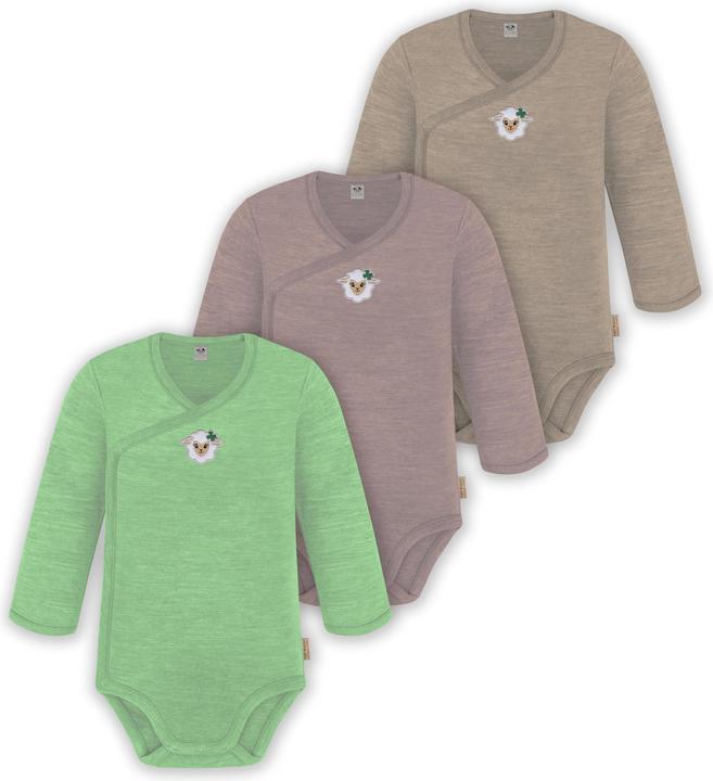 Immagine prodotto Normani Confezione da 3 pezzi di body a maniche lunghe in merino per bambino e bambina - 9355 (74)