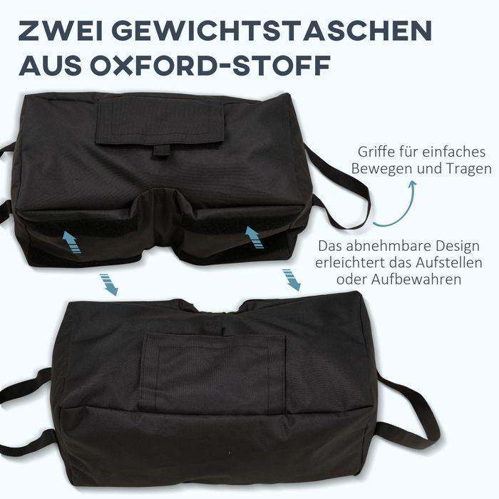 Produktbild Swisshandel24 Sonnenschirmständer Sandsack 2 x Beutel befüllbar 50 kg mit Schaufel Polyester + Kunststoff Schwarz