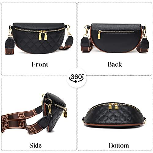 Produktbild Only-Bags.Store Crossbody Bag Breiter Gurt Bauchtasche Stylisch, Kleine Umhängetasche mit Reissverschluss für
